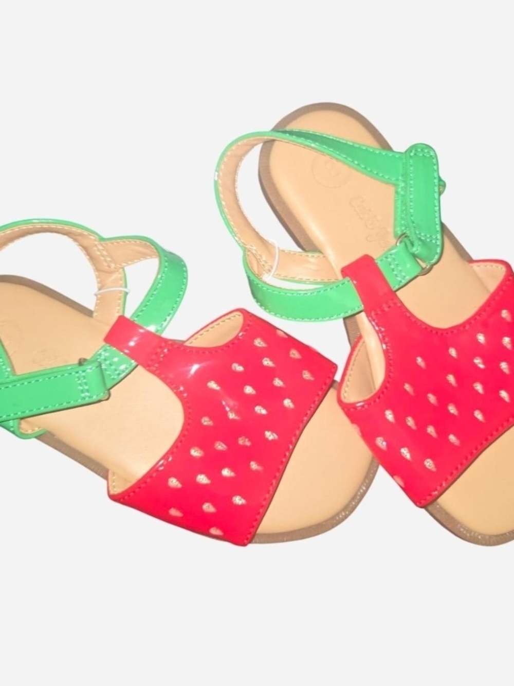 Cat & Jack Red and Green Strawberry Accent Kids Sandals